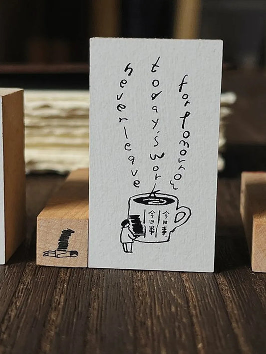Yamadoro Messages from Life Rubber Stamp Set / Never Leave Today's Work for Tomorrow