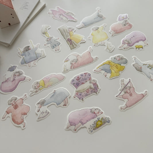 Dodolulu Lazy Day Comforts Die-cut Matchbox Stickers