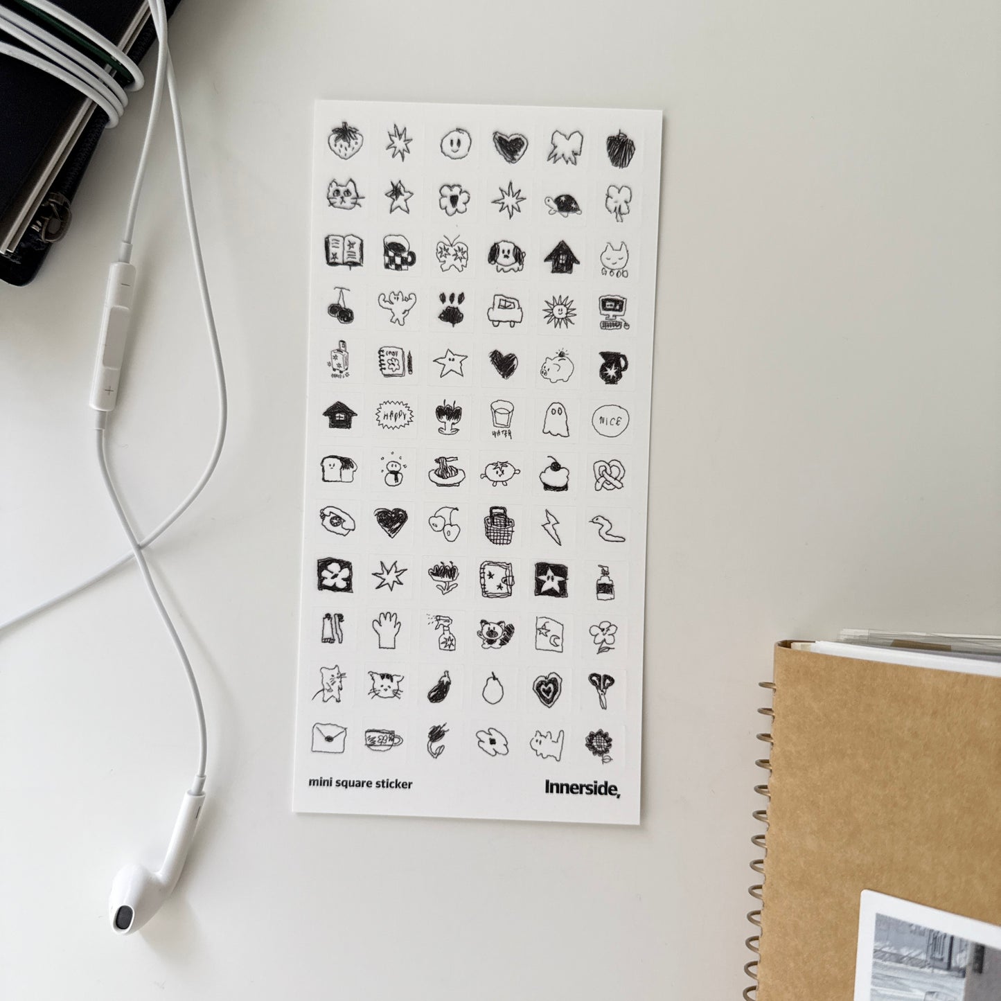 Jeongo Innerside Mini Square Drawing Sticker // 2 Options