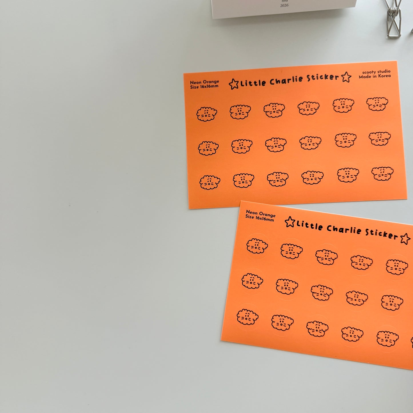 Scooty Studio Neon Orange Little Charlie Sticker