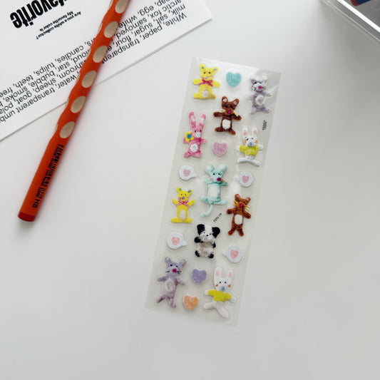 Sosomroom Fluffy Doll Transparent Sticker