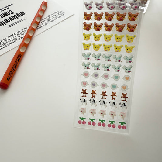 Sosomroom Fluffy Doll Mini Transparent Cube Sticker (B)