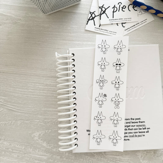 Jeongo Innerside Cat Sticker / White