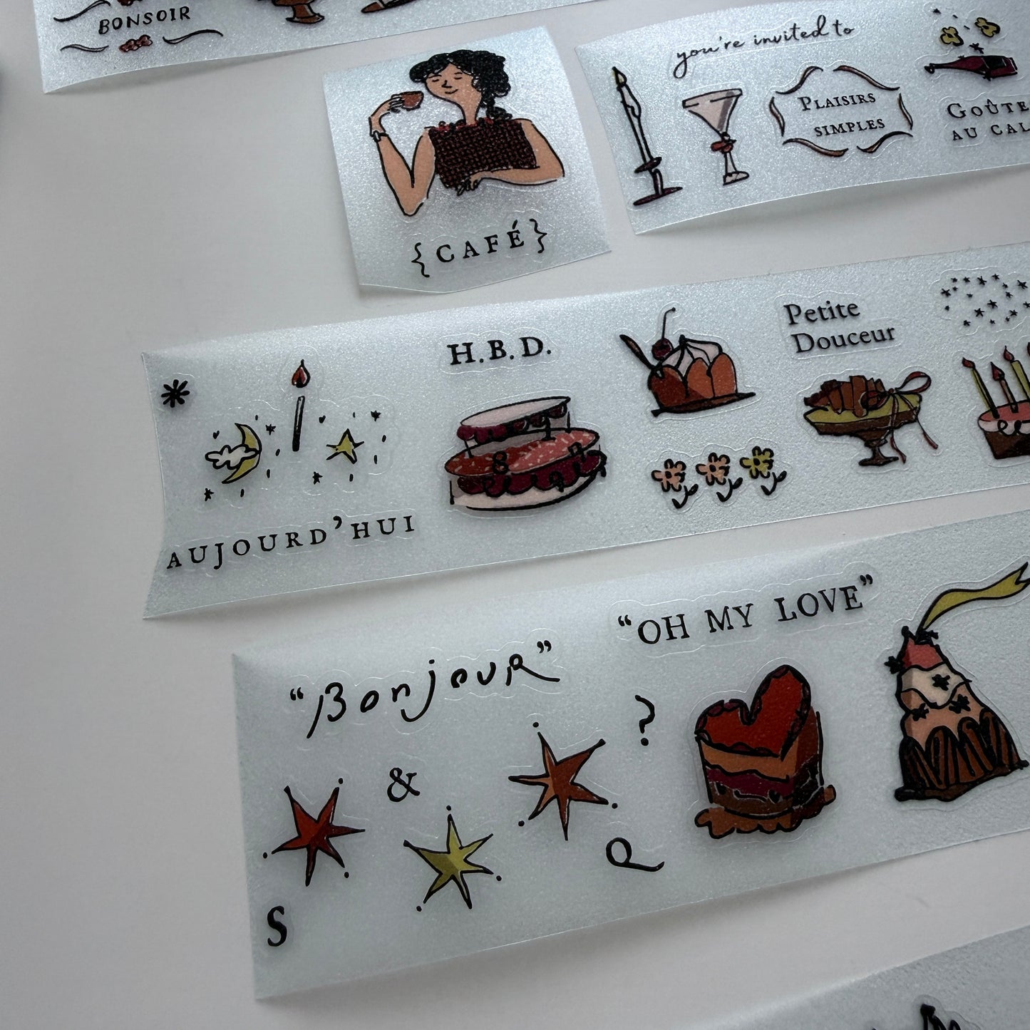 A Kind of Cafe French Afternoon Tea PET Sticker Roll