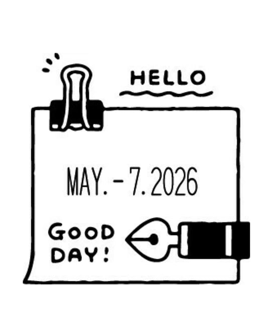 Sanby x Eric Rotary Date Stamp / Hello Good Day