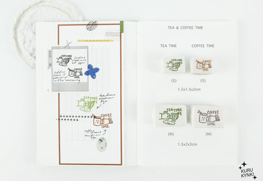 Kurukynki Tea & Coffee Time Rubber Stamps / 2 Designs