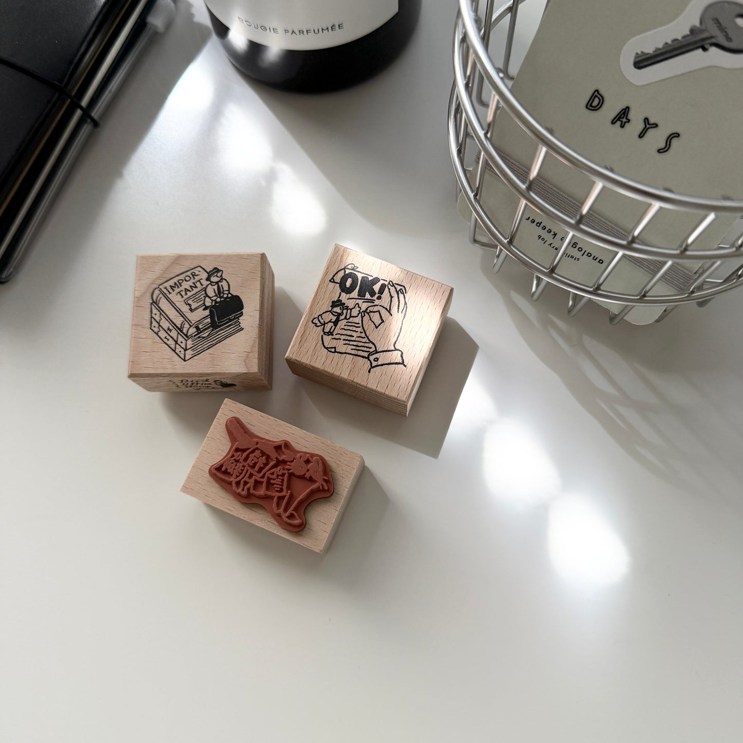 Yamadoro Mr. Bird Office Collection Rubber Stamps / 3 Designs
