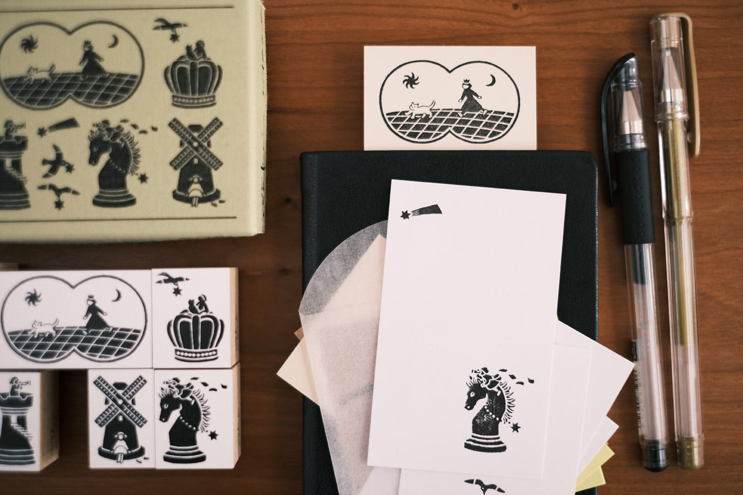 Rakui Hana Chess Stamp Set