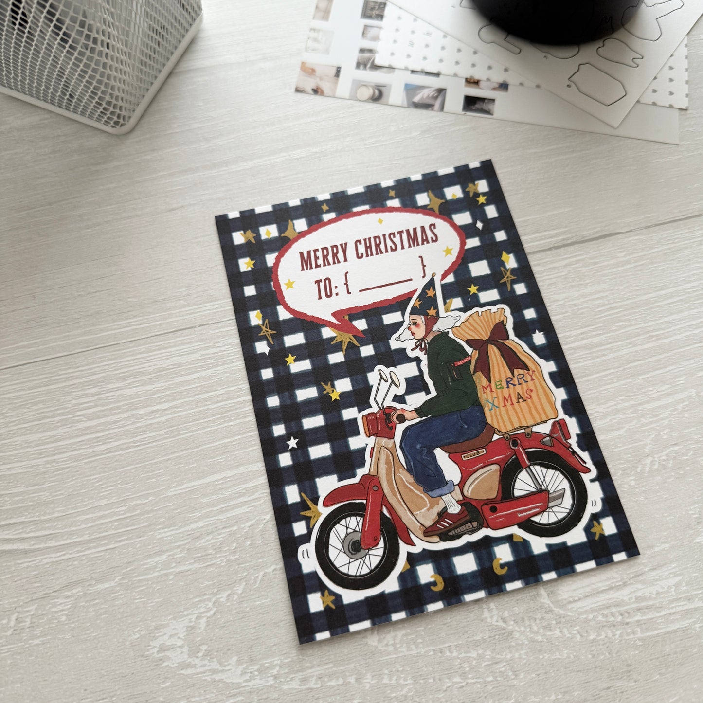 La Dolce Vita Delivery Girl Christmas Postcard