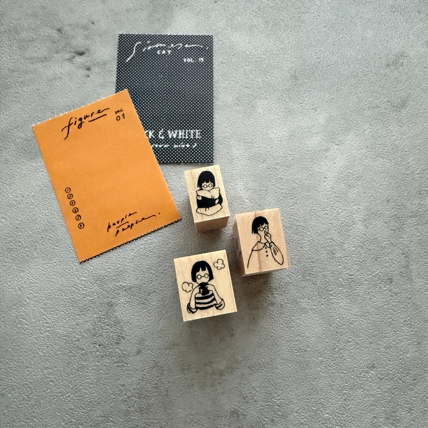 MA7stamp Daily Fumiko Rubber Stamp / 3 Designs