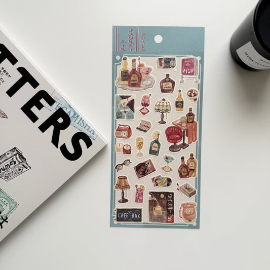 MIND WAVE Vintage Bar Sticker Sheet