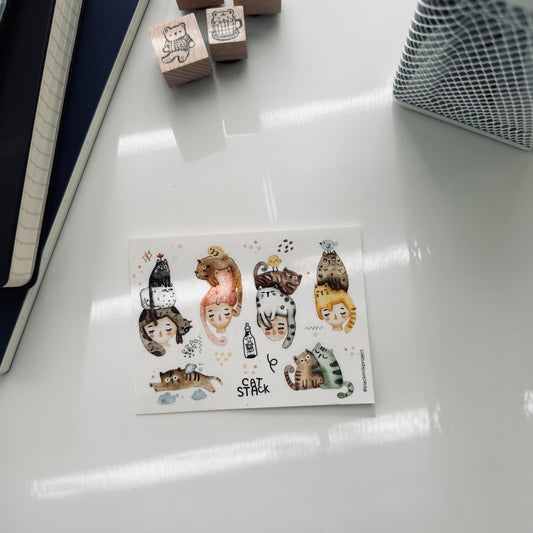 Black Milk Project Cat Stack Mini Sticker