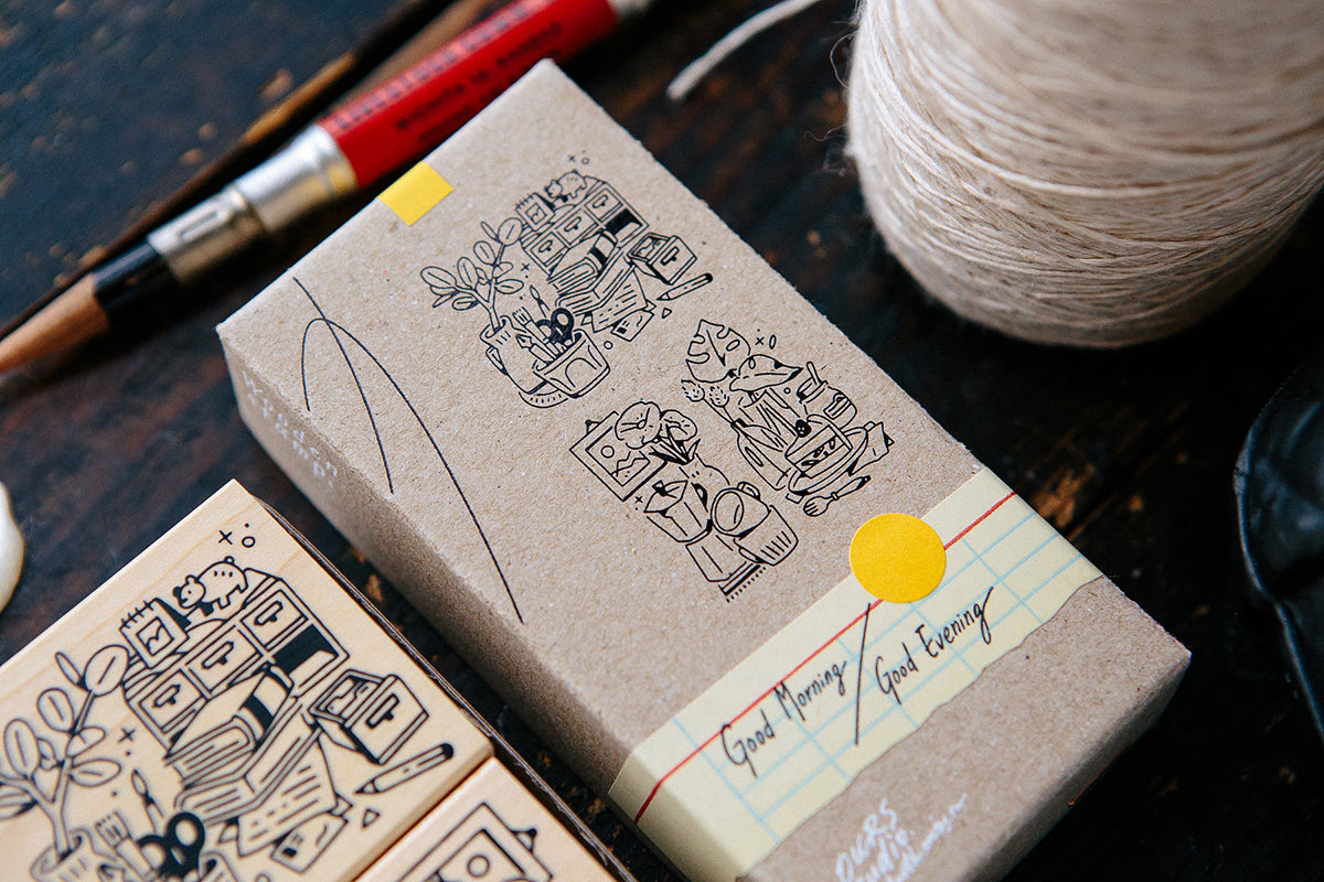 OURS Good Morning / Good Night Rubber Stamp Set