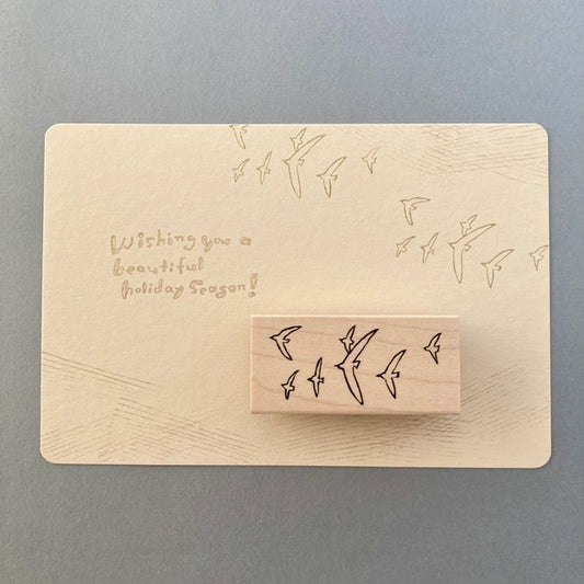 Hankodori Flock of Birds Rubber Stamp