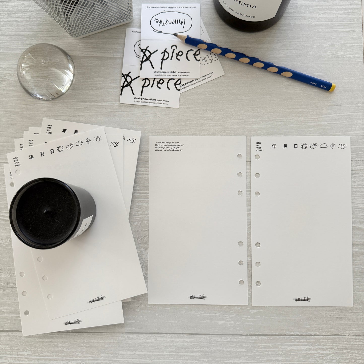 Jeongo Innerside A6 Personal / Bible Ring Journal Refill / White