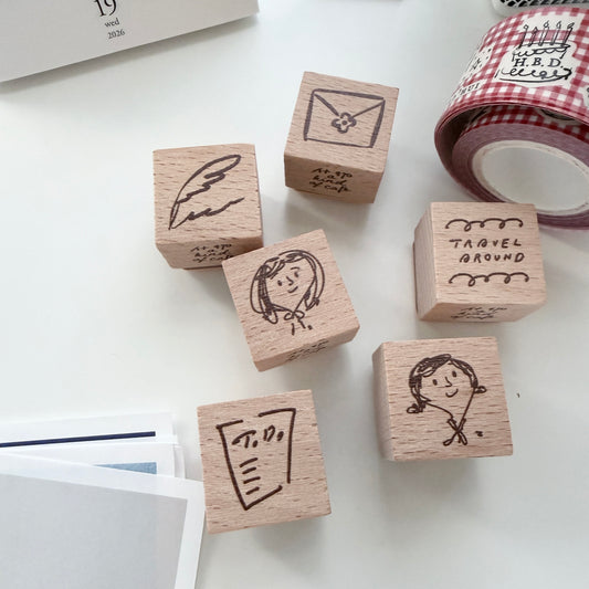 A Kind of Cafe Girls' Traveling Journal Stamp Set