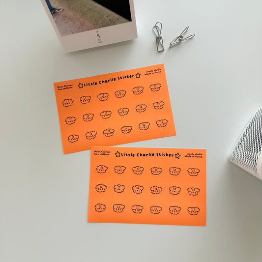 Scooty Studio Neon Orange Little Charlie Sticker