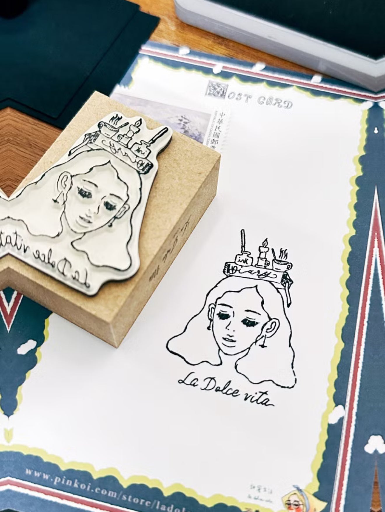 La Dolce Vita Beautiful Girl Rubber Stamp / 4 Designs