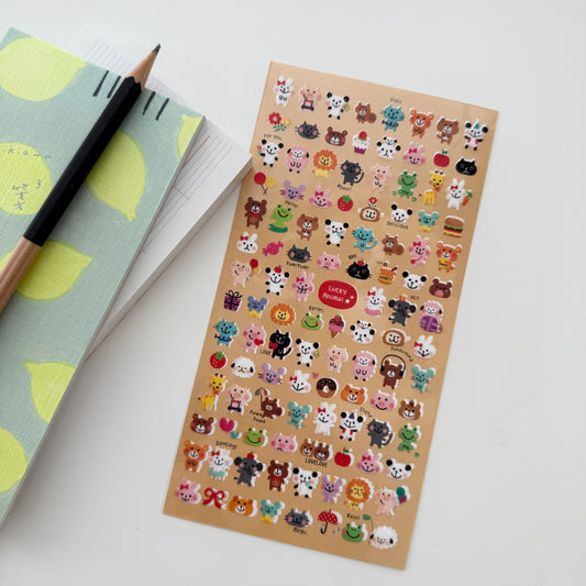 Mind Wave Mini Lucky Animals Sticker Sheet