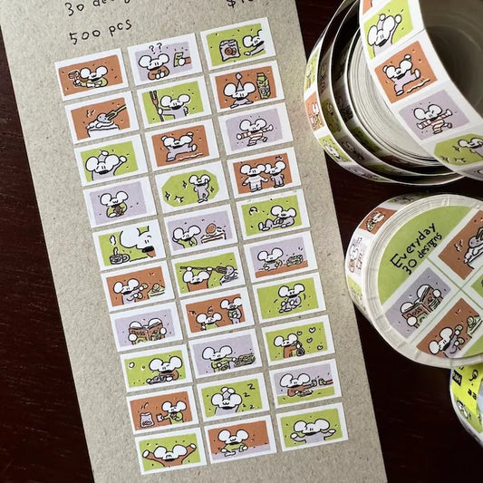 1991w2992 Label Sticker Roll / Caramel Pistachio