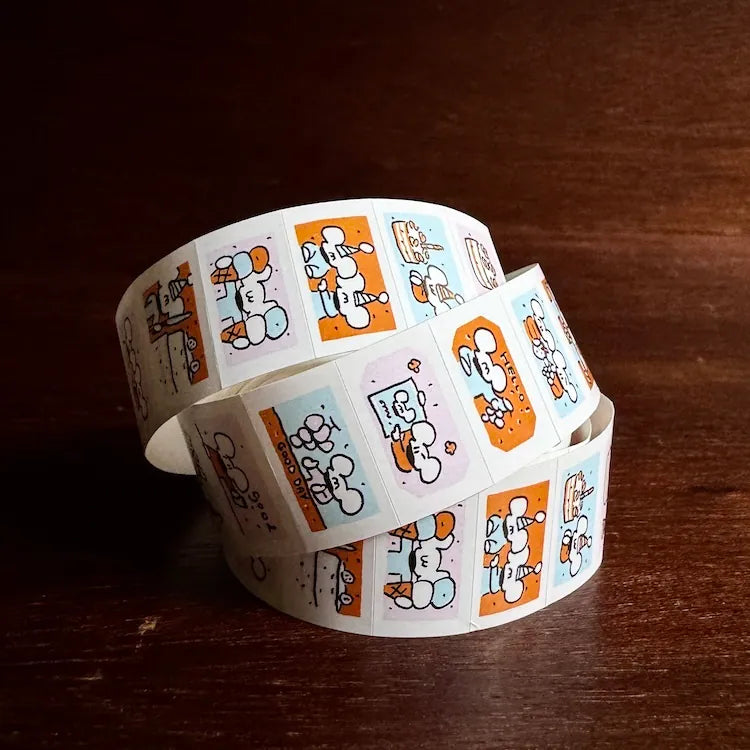 1991w2992 Everyday Apricot-Soda Label Sticker Roll