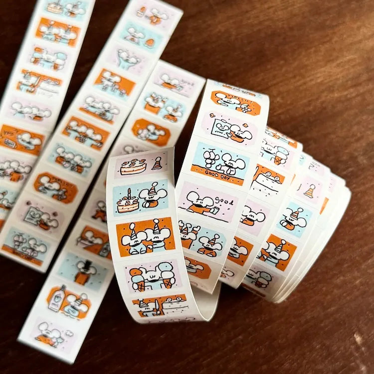 1991w2992 Everyday Apricot-Soda Label Sticker Roll