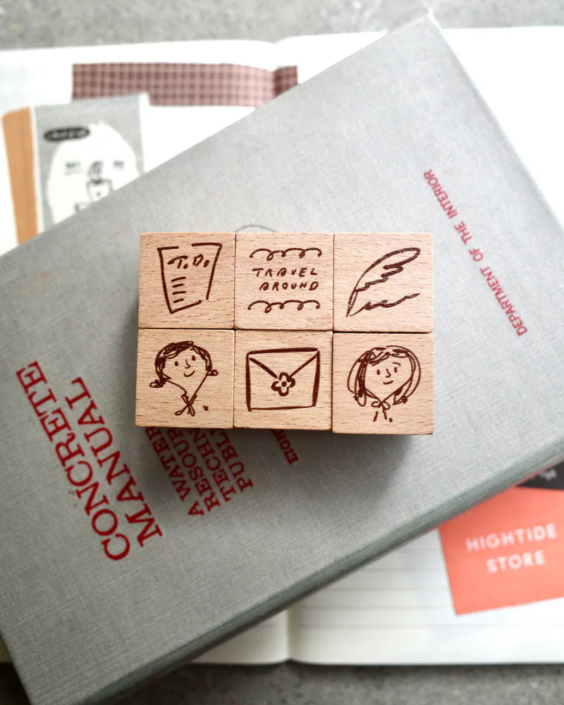 A Kind of Cafe Girls' Traveling Journal Stamp Set