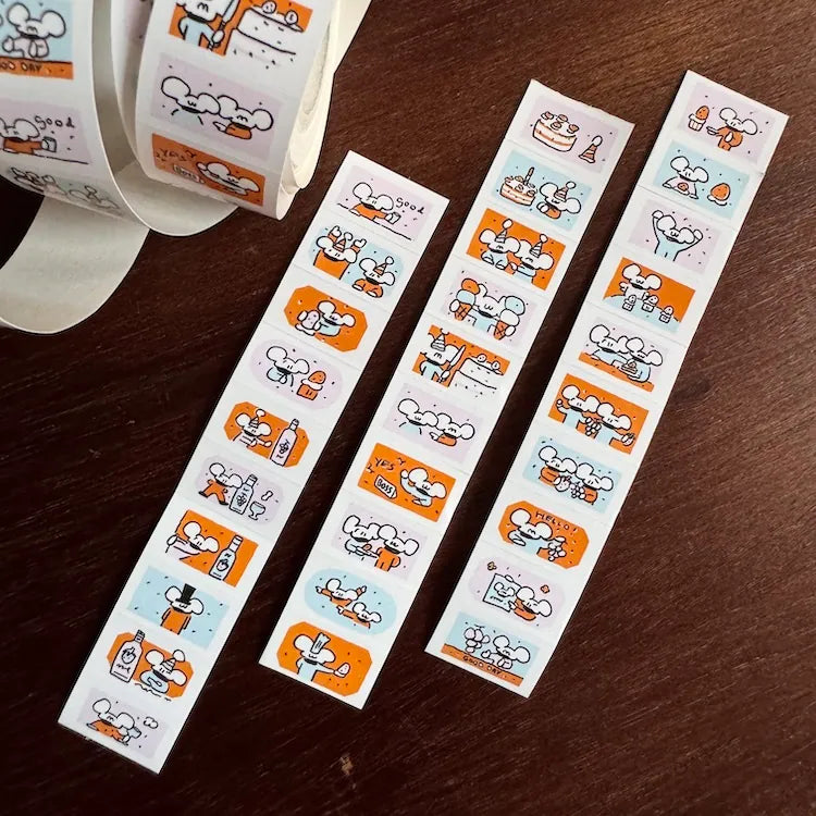1991w2992 Everyday Apricot-Soda Label Sticker Roll
