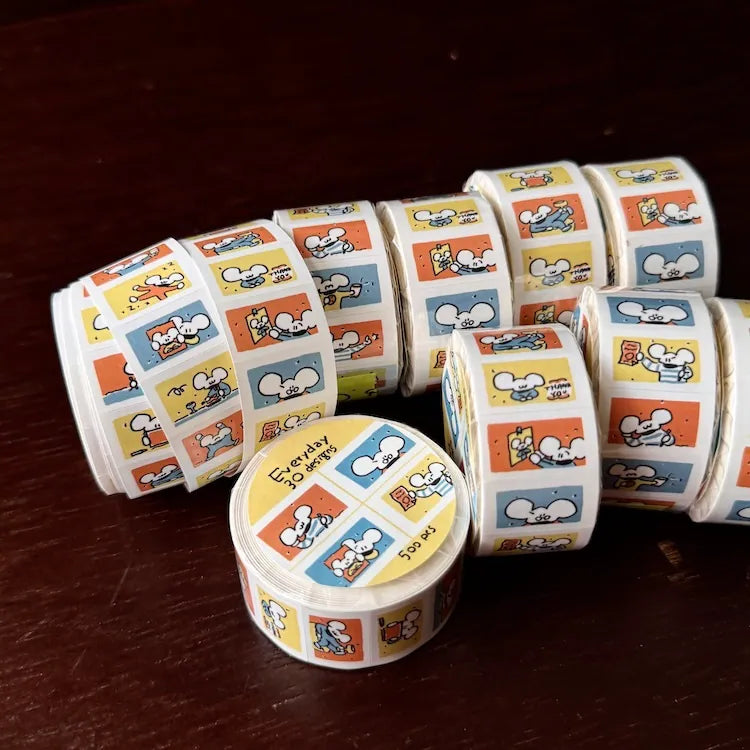 1991w2992 Label Sticker Roll / Lemon Macaroon