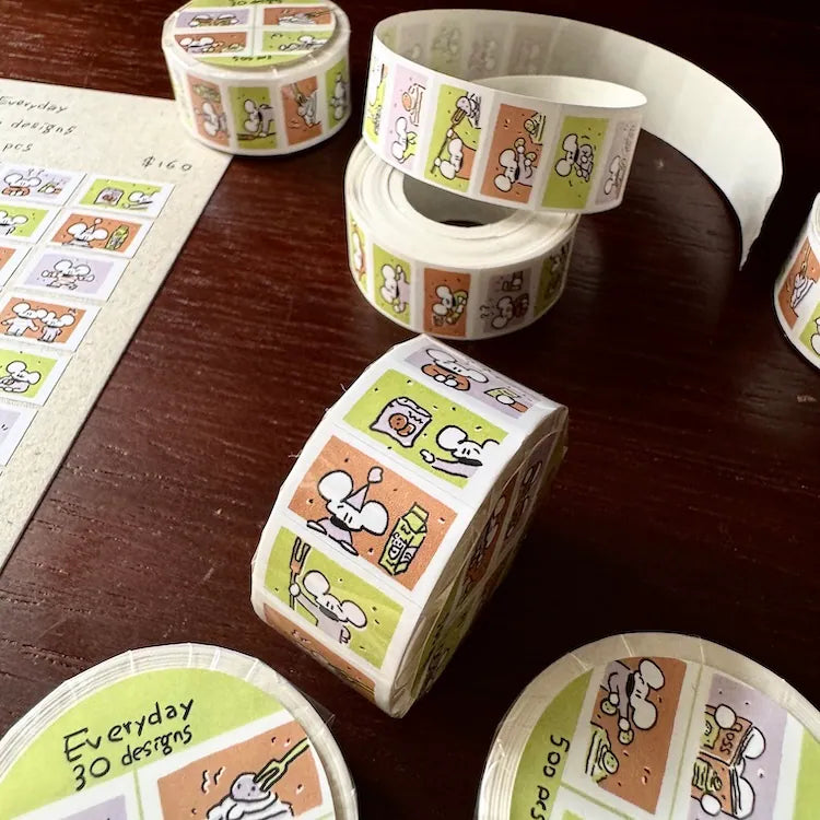 1991w2992 Label Sticker Roll / Caramel Pistachio