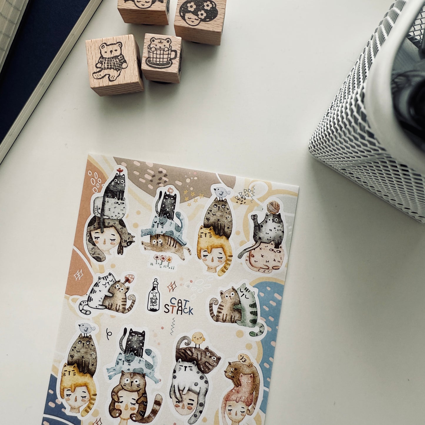 Black Milk Project Cat Stack Sticker