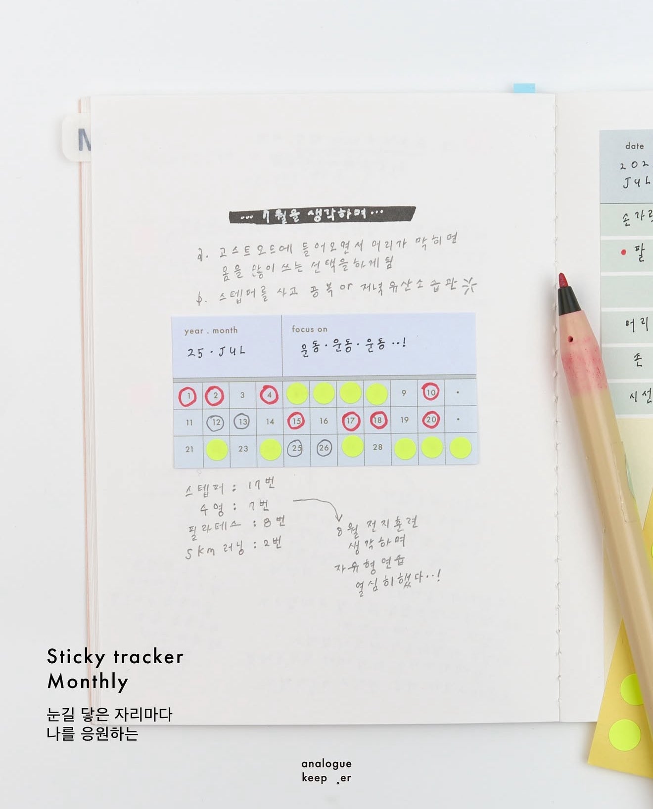 Analogue Keeper Sticky Tracker / 2 Designs