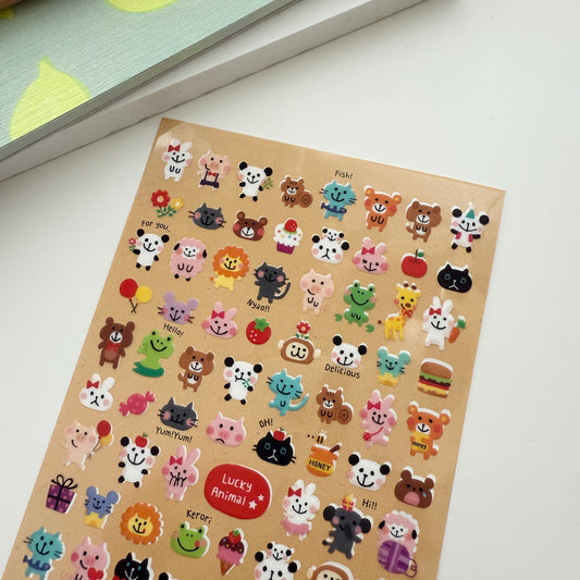 Mind Wave Mini Lucky Animals Sticker Sheet