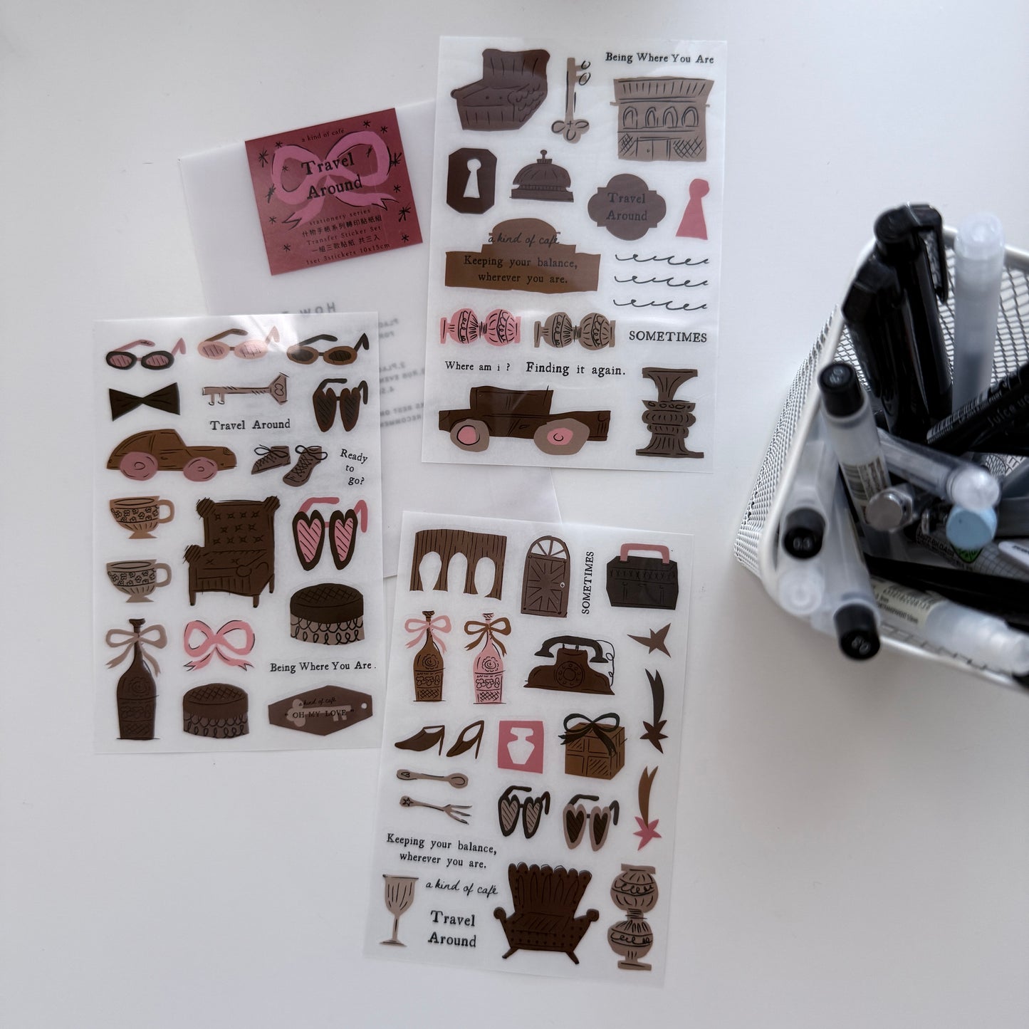 A Kind of Cafe Travel Around Transfer Sticker Pack