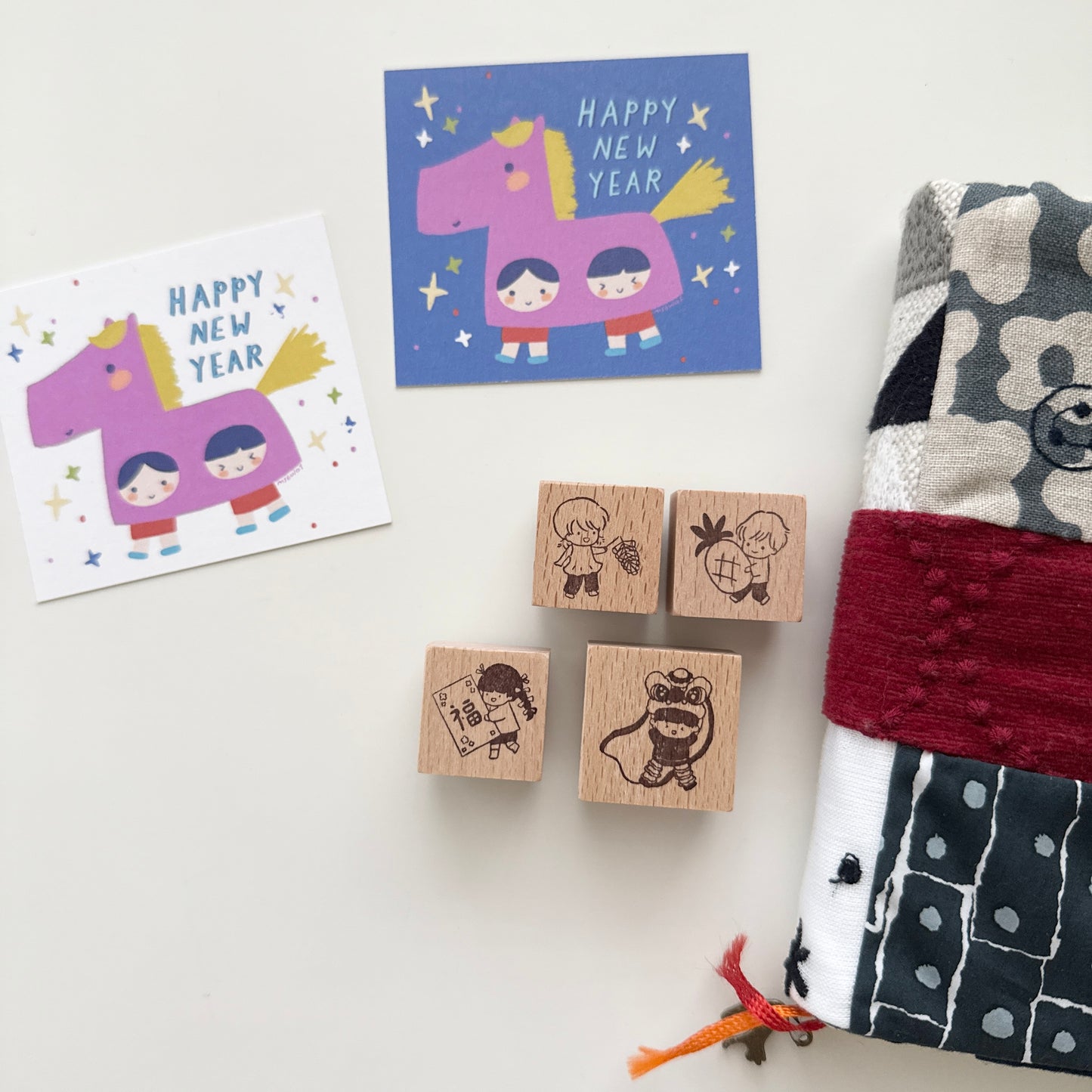 Msbulat New Year Collection Rubber Stamp / 4 Designs