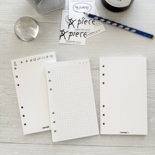 Jeongo Innerside A6 Personal / Bible Ring Journal Refill / White