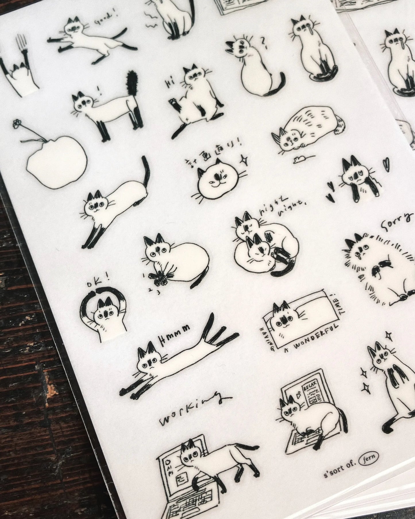 Somesortof.fern Little Black Faces Transfer Sticker Pack