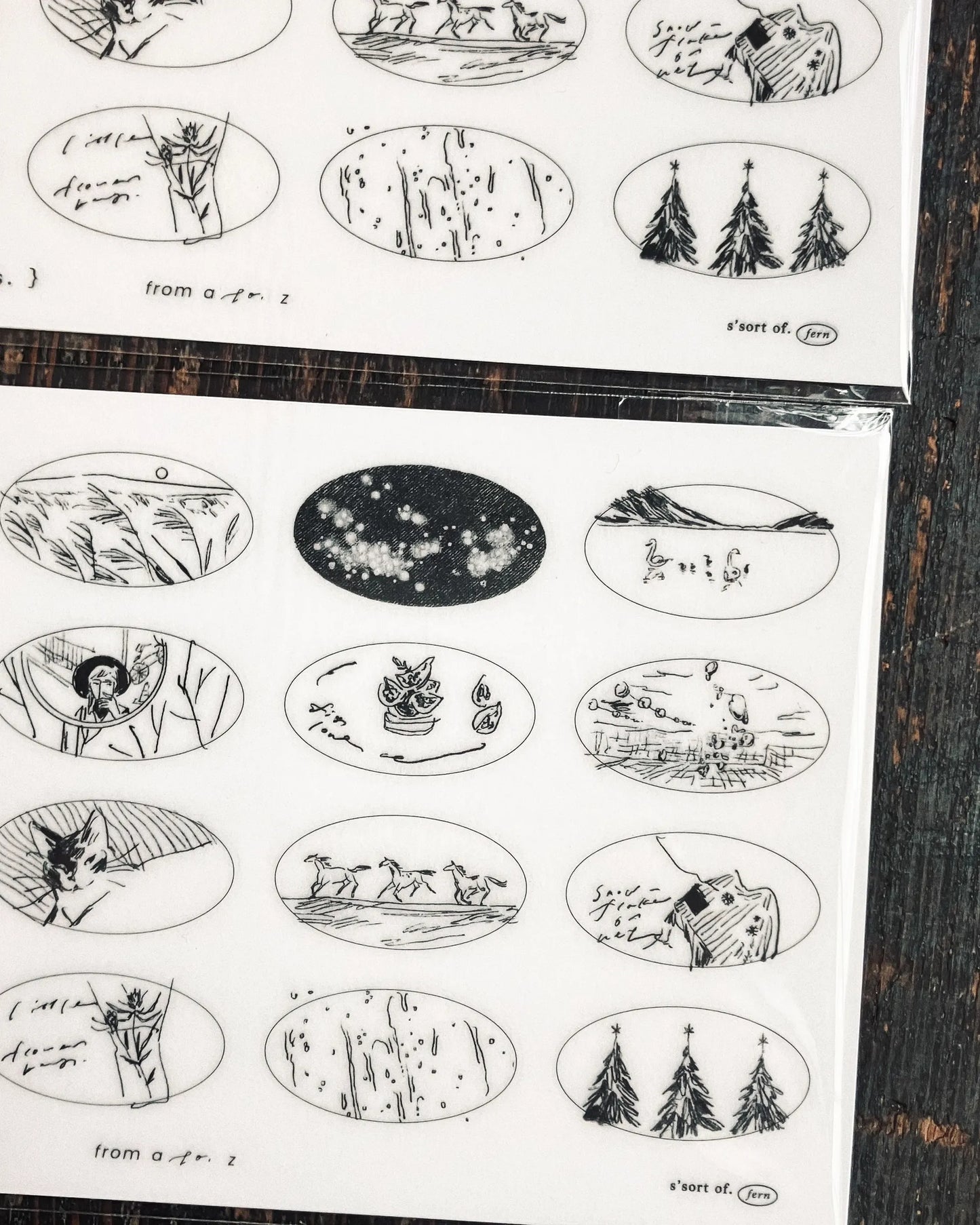Somesortof.fern Beloved Sketches Transfer Sticker Set