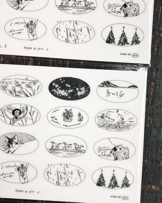 Somesortof.fern Beloved Sketches Transfer Sticker Set