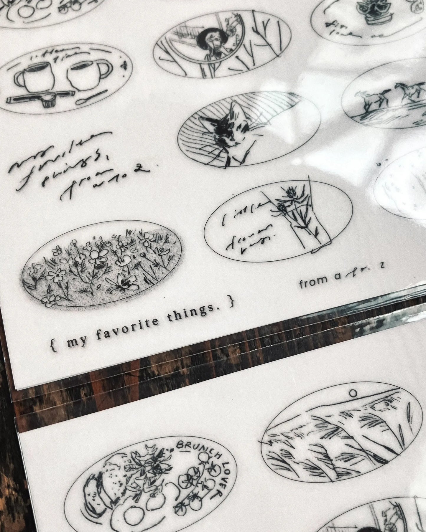 Somesortof.fern Beloved Sketches Transfer Sticker Set