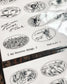 Somesortof.fern Beloved Sketches Transfer Sticker Set