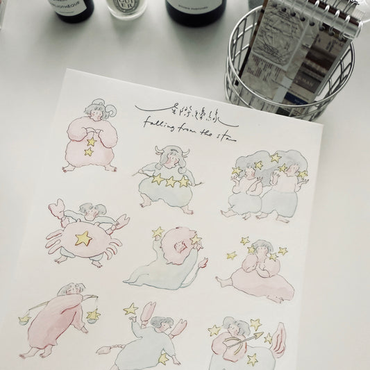 Dodolulu Falling From the Stars Washi Sticker Sheet