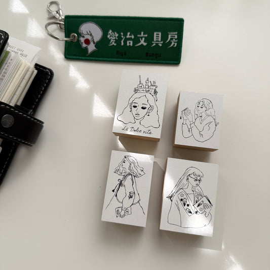 La Dolce Vita Beautiful Girl Rubber Stamp / 4 Designs
