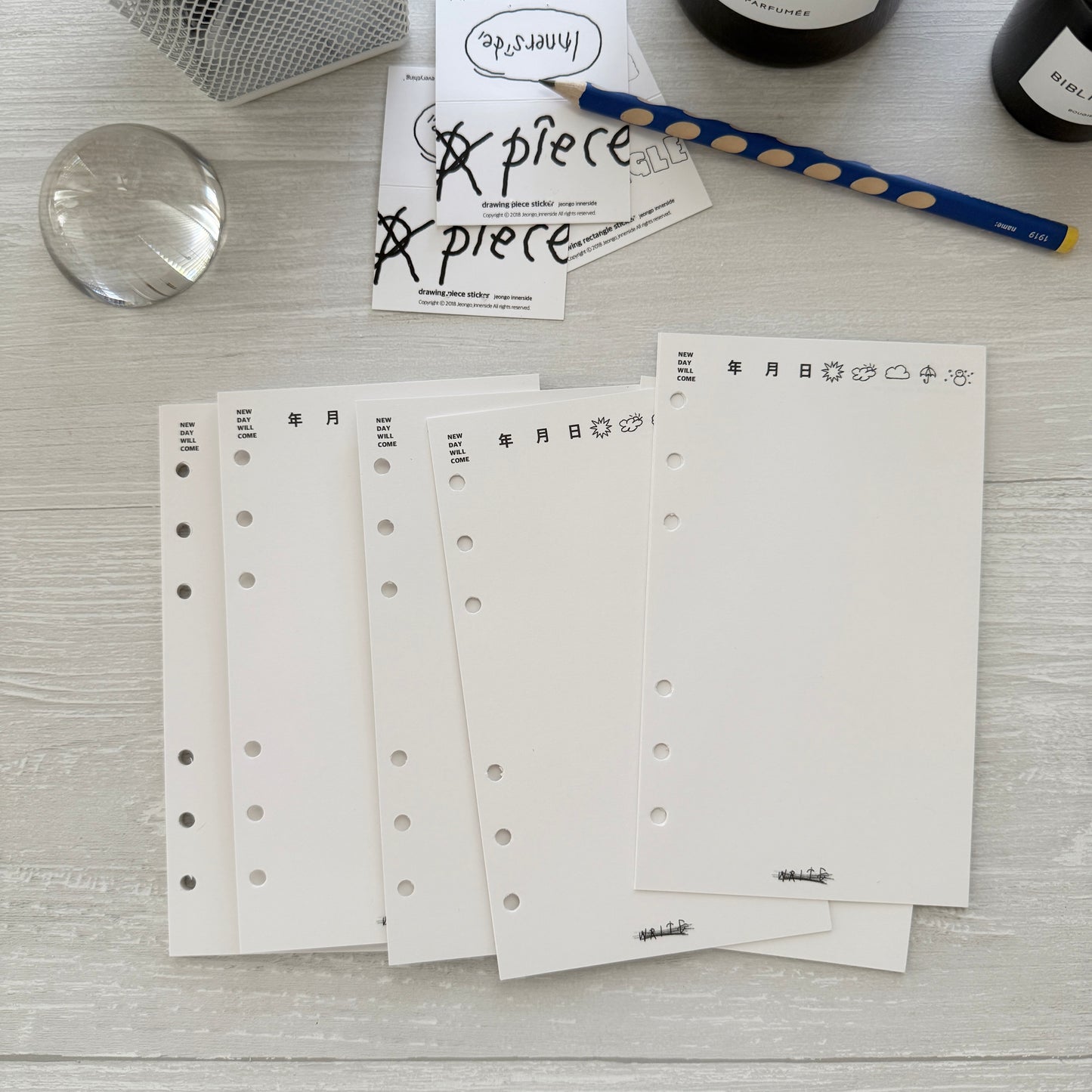 Jeongo Innerside A6 Personal / Bible Ring Journal Refill / White