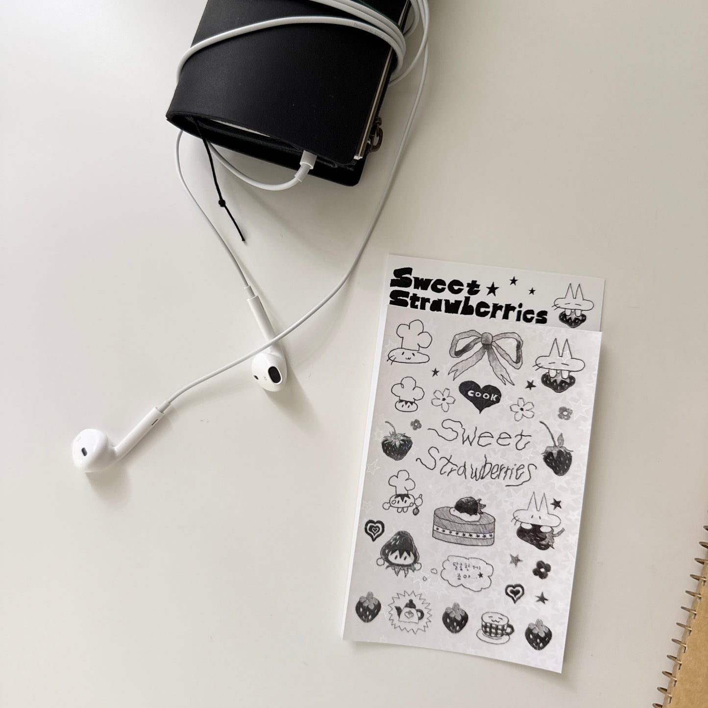 Jeongo Innerside Drawing Sticker // Sweet Strawberries
