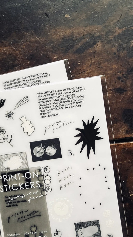 Somesortof.fern Uncolored Things Transfer Sticker Pack