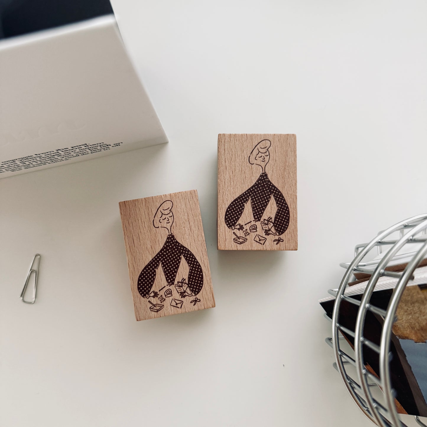 A Kind of Cafe Lady on the Desk Rubber Stamp