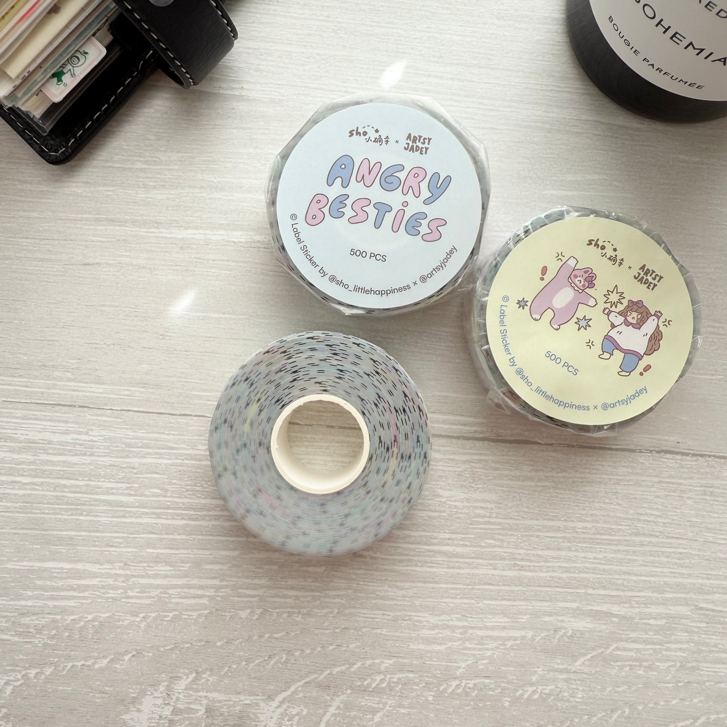 Sho Littlehappiness Angry Besties Shimmery Label Sticker Roll