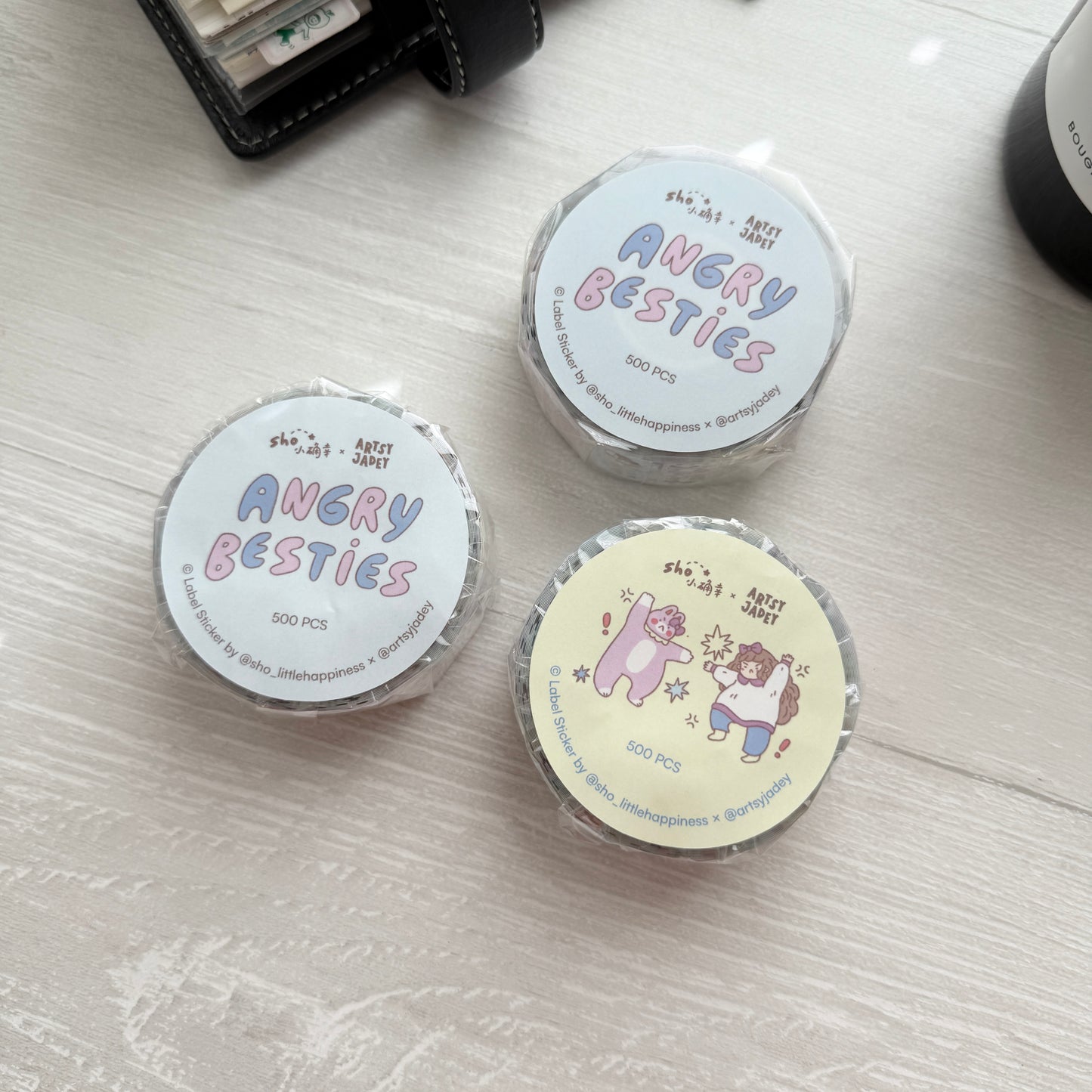 Sho Littlehappiness Angry Besties Shimmery Label Sticker Roll