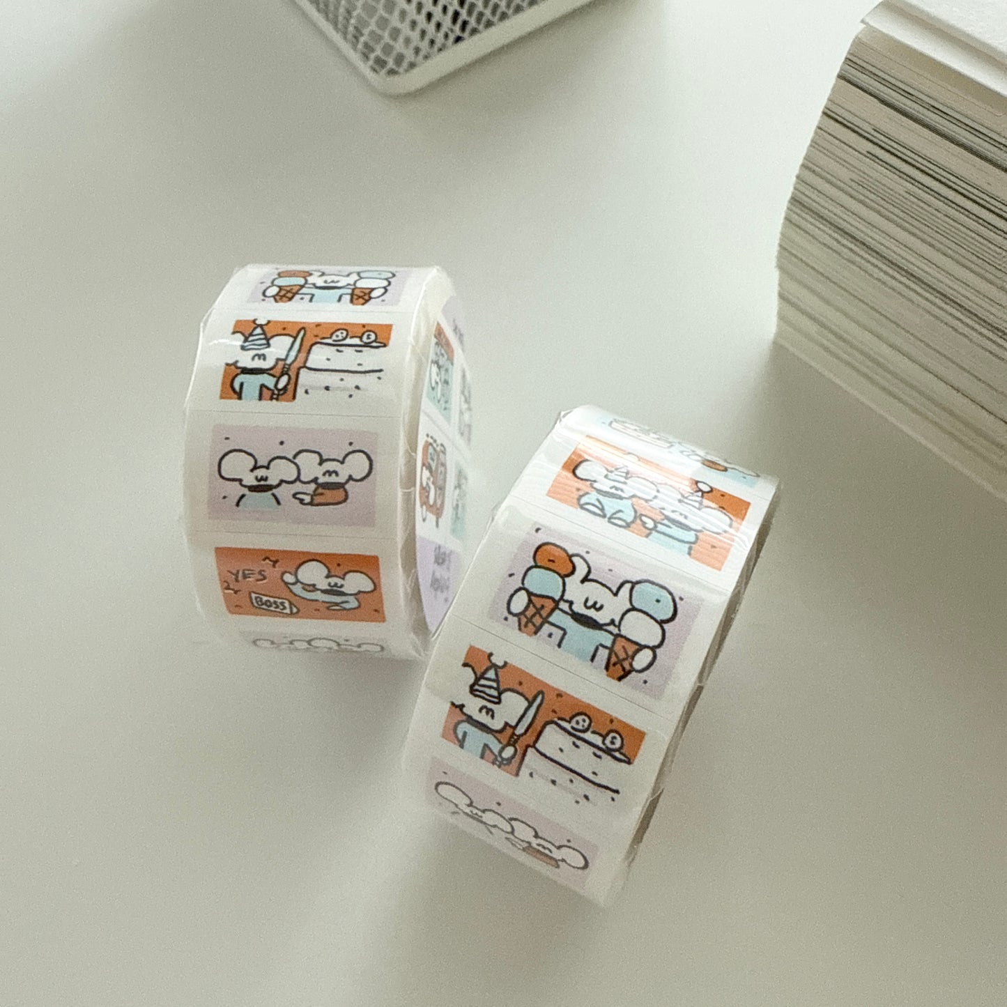 1991w2992 Everyday Apricot-Soda Label Sticker Roll